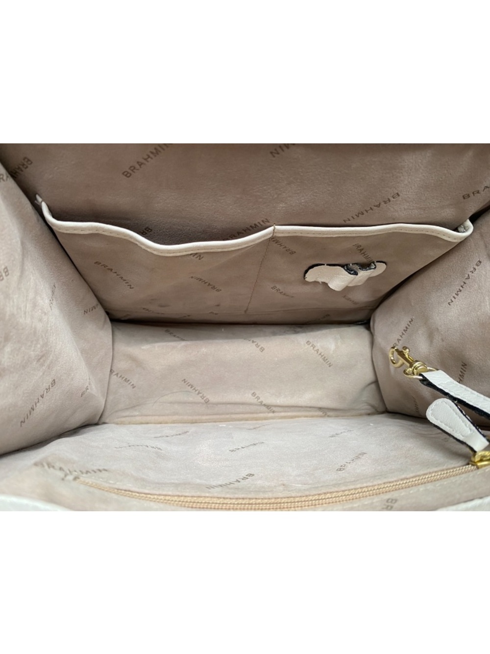 ▪️AMAZING CREME FLORENTINE OPHELIA BRAHMIN QUILTED LEATHER SATCHEL▪️ - Picture 6 of 15